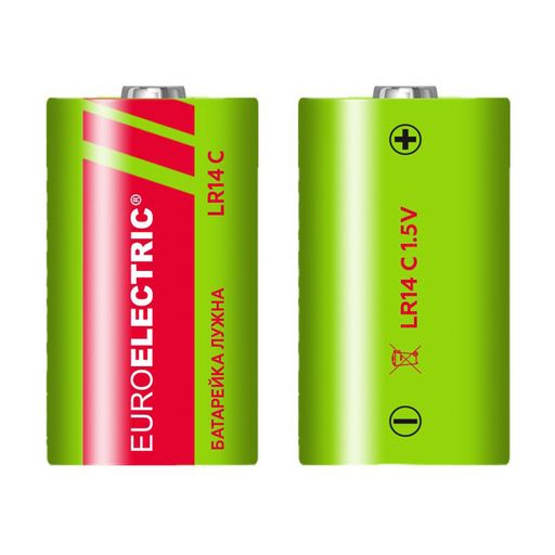 Щелочные батарейки Euroelectric C LR14, 1.5V, 2 шт