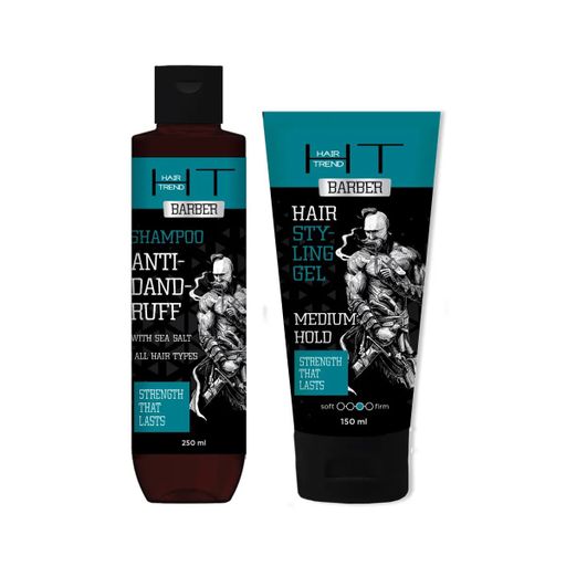Мужской набор для волос Hair Trend Barber Strength That Lasts (шампунь, 250 мл + гель-стайлинг, 150 мл)