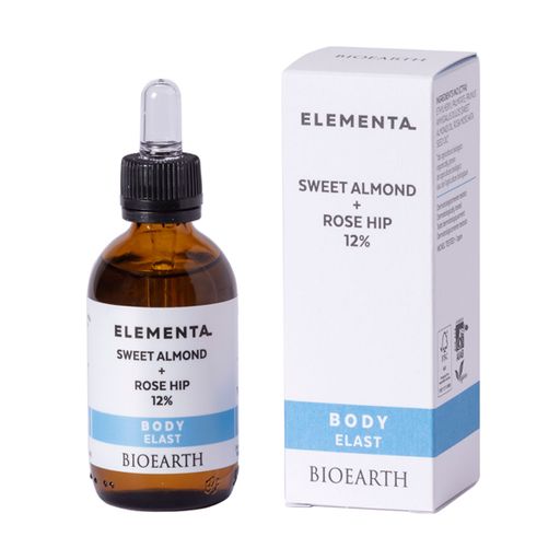 Сироватка для тіла Bioearth Elementa Body Elast Sweet Almond + Rose Hip 12% для еластичності шкіри, 50 мл