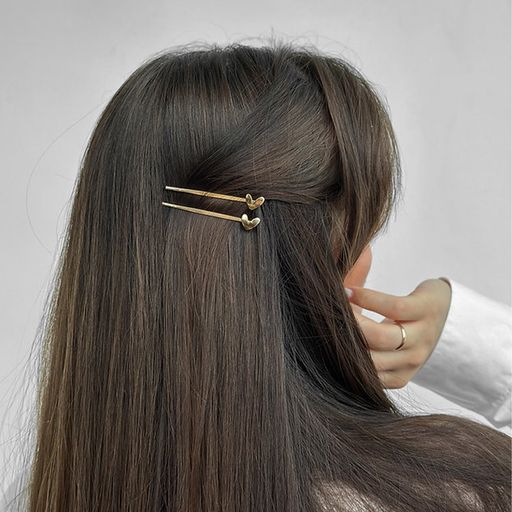 Невидимка для волос Miso Сердце, золотая, 1 шт (N012)