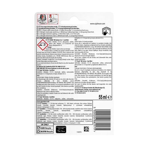 Подвесной блок для унитаза Duck Cool Mist, 55 мл