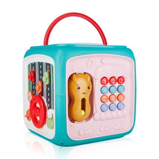 Детская развивающая игрушка Sobe Bear Бизикуб синій, 20*20*20 см, свет/звук (YL711/HJ093001025)