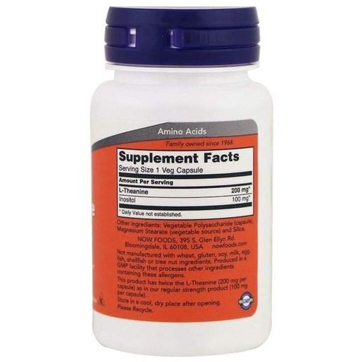 Теанин NOW Foods L-Theanine 200 mg 60 Veg Caps (854667)