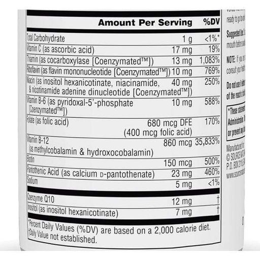 Коэнзим Source Naturals Coenzymate B Complex 60 Lozenges Orange Flavored (855075)