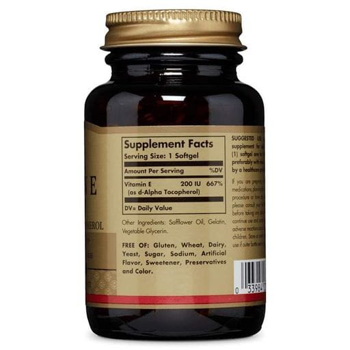 Витамин E Solgar Vitamin E 200 IU Mixed Tocopherols 100 Softgels (855090)
