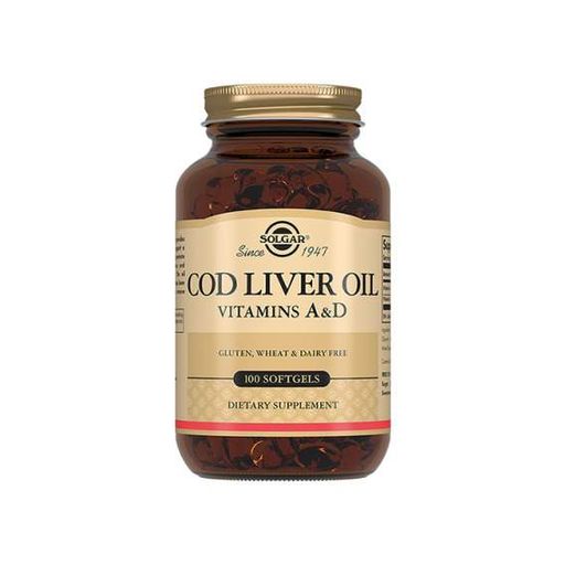 Жир из печени трески Solgar Cod Liver Oil Vitamin A & D 100 Softgels (855193)