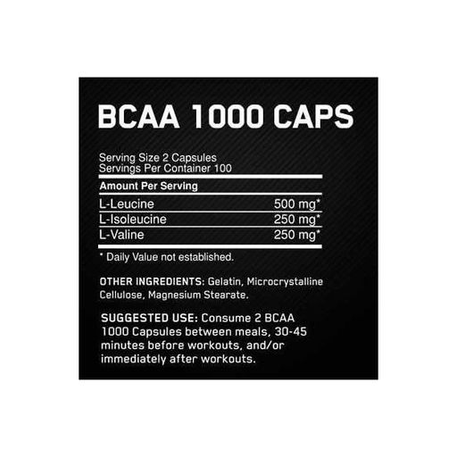 Аминокислота BCAA для спорта Optimum Nutrition BCAA 1000 Caps 60 Caps (855360)