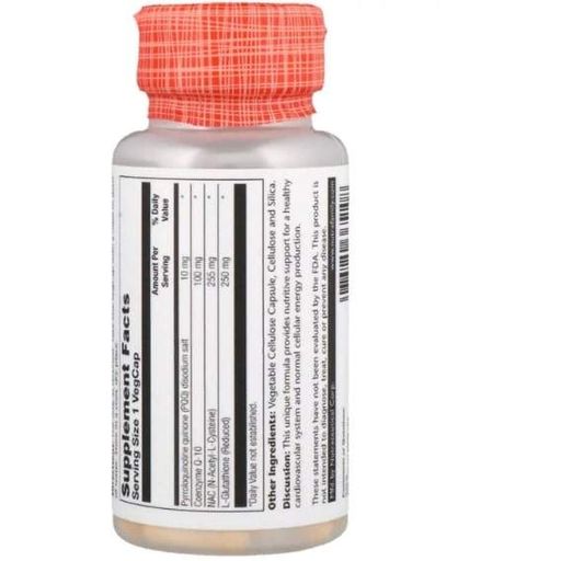 Антиоксидант PQQ Solaray PQQ, CoQ-10 with NAC & Glutathione 30 Veg Caps SOR-36510 (855931)