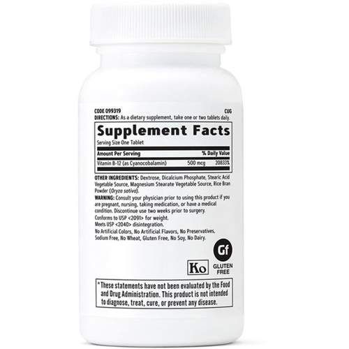 Витамин Б12 GNC Vitamin B-12 500 mcg 100 Tabs (856502)