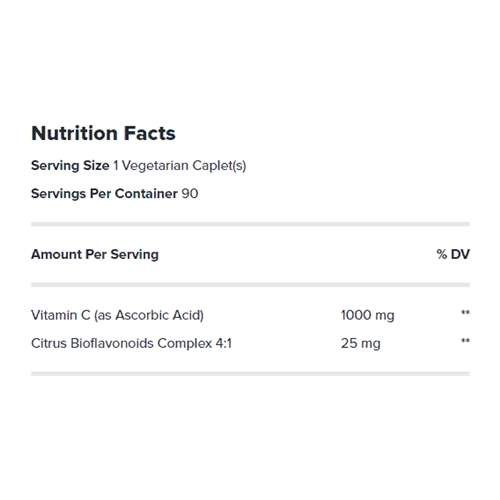 Витамин C для спорта GNC Vitamin C with Citrus Bioflavonoids, Timed-Release 1000 mg 90 Veg Caplets (856508)