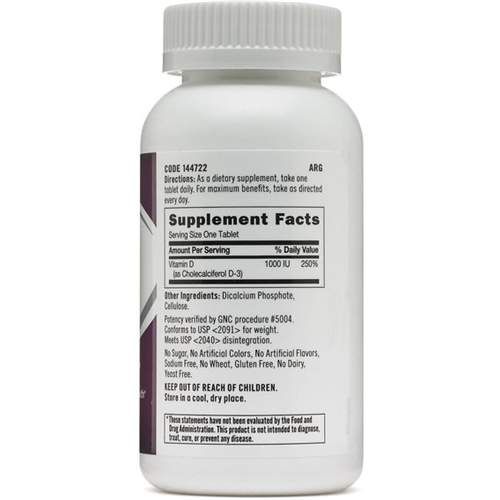 Витамин D для спорта GNC Vitamin D3 1000 IU 180 Tabs (856509)