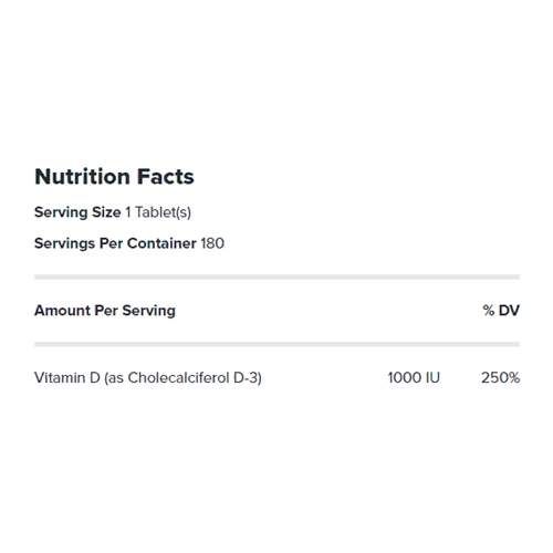 Витамин D для спорта GNC Vitamin D3 1000 IU 180 Tabs (856509)