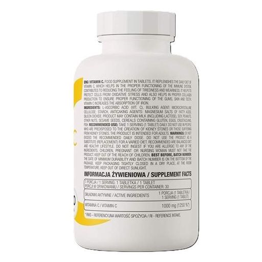 Вітамін C для спорту OstroVit Vitamin C 30 Tabs (856572)