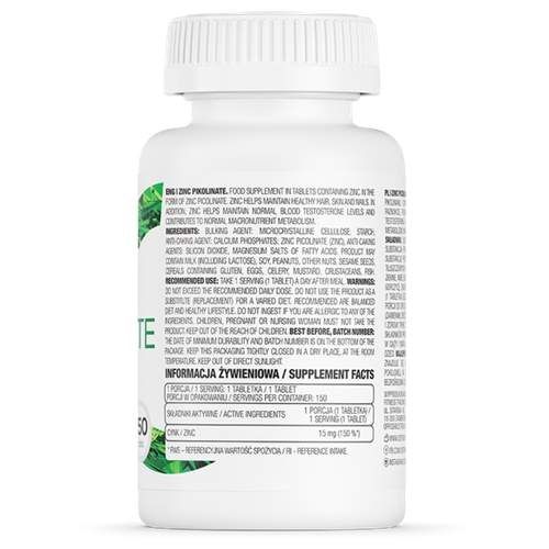 Микроэлемент Цинк для спорта OstroVit Zinc Picolinate 150 Tabs (856573)