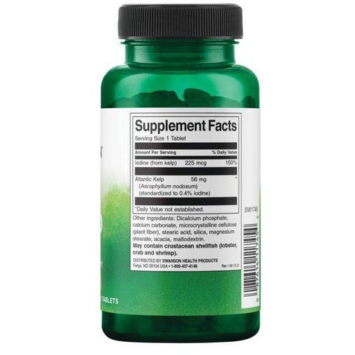 Ламинария Swanson Kelp Iodine Source 225 mcg 250 Tabs (857422)