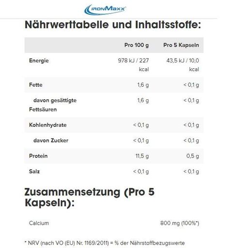 Мікроелемент Кальцій для спорту IronMaxx Calcium 130 Caps (857552)