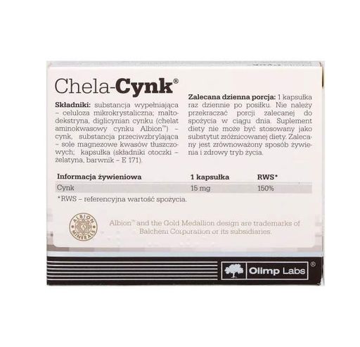 Мікроелемент Цинк для спорту Olimp Nutrition Chela-Cynk 30 Caps (857578)