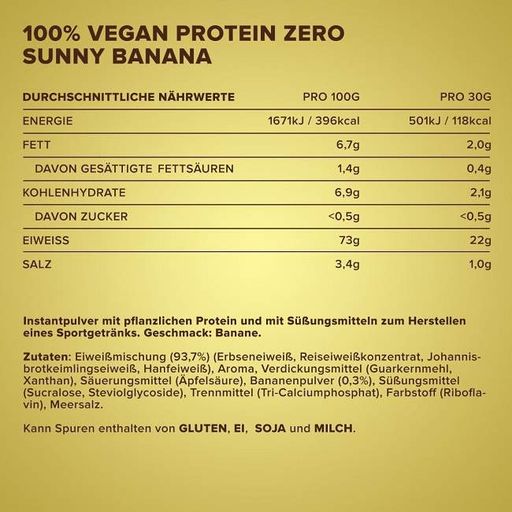 Протеин IronMaxx 100% Vegan Protein Zero 500 g /16 servings/ Banana (858994)
