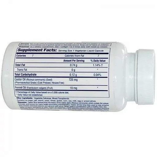 Покращення роботи кішківника Heritage Products Castor Oil 725 mg 60 Veg Caps HRP-30150 (859772)