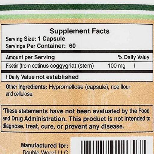 Комплекс для профілактики роботи головного мозку Double Wood Fisetin 100 mg 60 Caps (859942)