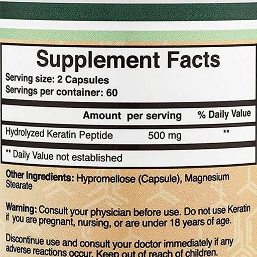 Комплекс для шкіри, волосся, нігтів Double Wood Keratin 500 mg (2 caps per serving) 120 Caps (859950)