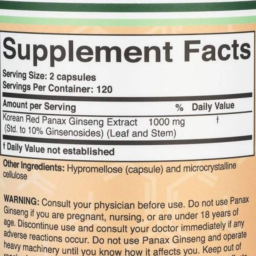 Комплекс для профілактики нервової системи Double Wood Korean Panax Ginseng 1000 mg (2 caps per serving) 240 Caps (859951)