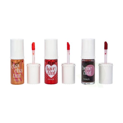 Уценка! Набор тинтов для губ Benefit Lip Tints To Love Set (Chachatint, 6 мл + Lovetint, 6 мл + Benetint, 6 мл)