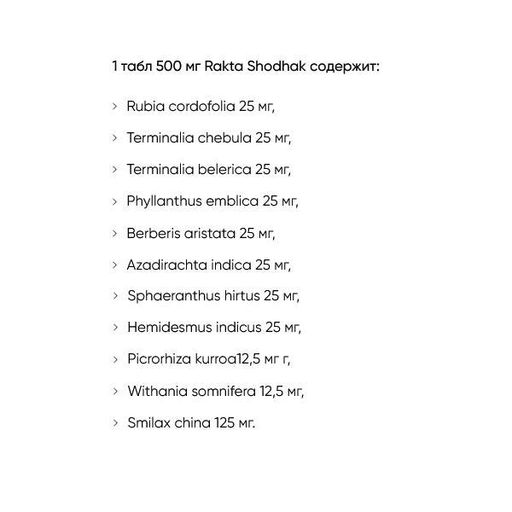 Комплекс для кожи, волос, ногтей Baidyanath Rakta Shodhak 50 Tabs (860133)
