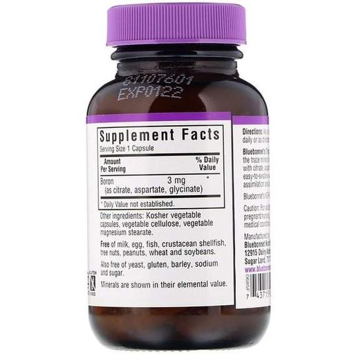 Мікроелемент Бор Bluebonnet Nutrition Triple Boron 3 mg 90 Veg Caps BLB0685 (861104)