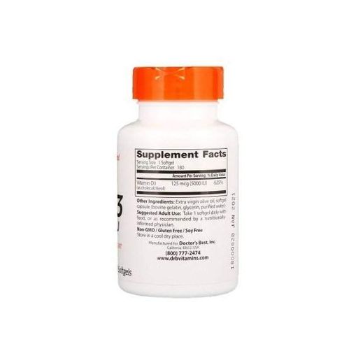 Витамин D Doctor's Best Vitamin D3 5000 IU 360 Softgels (861208)