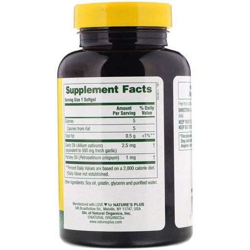 Смесь экстрактов Nature's Plus Garlic and Parsley Oil 180 Softgels NTP3960 (861390)
