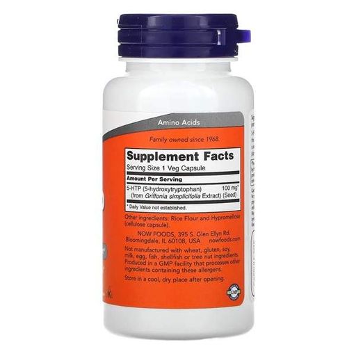 Триптофан NOW Foods 5-HTP 100 mg 60 Veg Caps (861564)