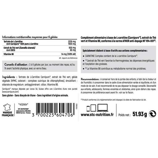 Жироспалювач для спорту STC NUTRITION CARNITINE COMPLEX 90 Caps (862017)