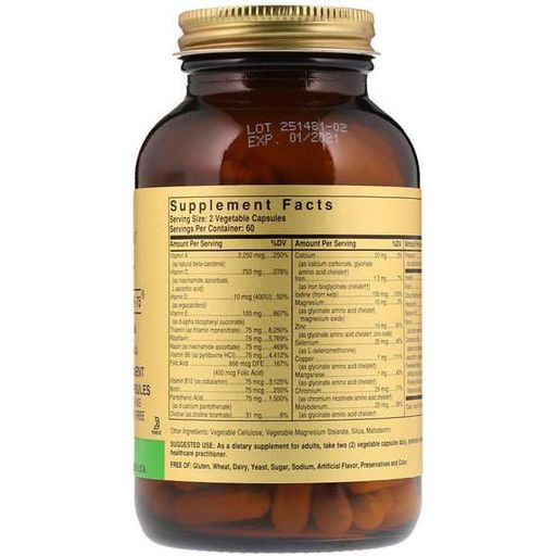 Витаминно-минеральный комплекс Solgar Formula V VM-75 Multiple Vitamins with Chelated Minerals 120 Veg Caps (862153)
