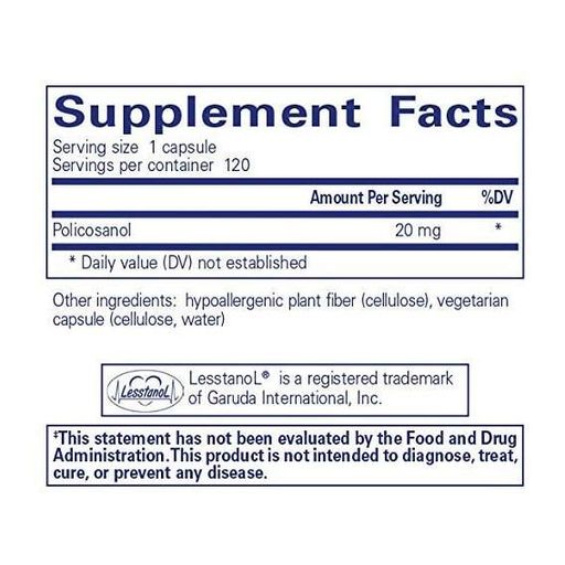 Комплекс для профілактики тиску та кровообігу Pure Encapsulations Policosanol 20 mg 120 Caps PE-00516 (862160)