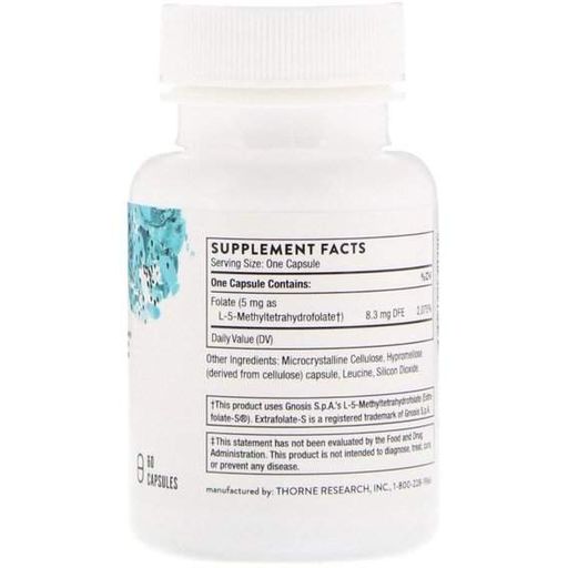 Фолієва кислота Thorne Research 5-MTHF 5 mg 60 Caps (862202)