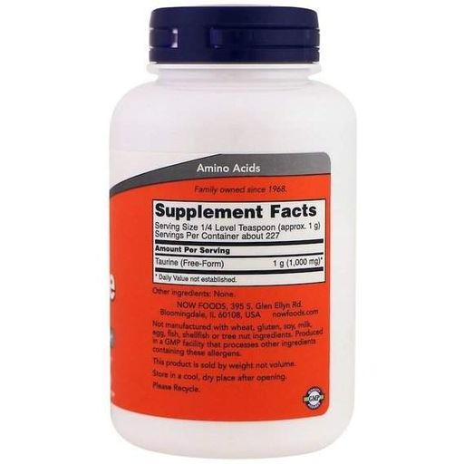 Таурин NOW Foods Taurine Pure Powder, 8 oz 227 g /227 servings/ NF0260 (862709)