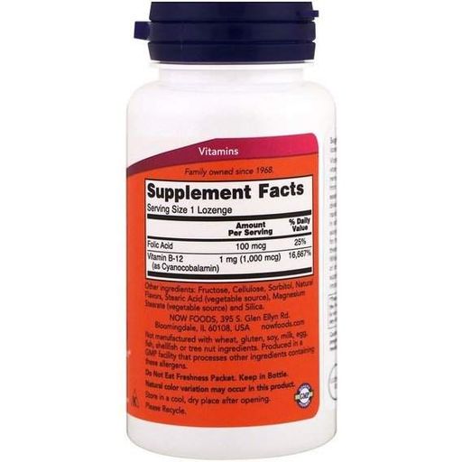 Вітамін Б12 NOW Foods Vitamin B-12 1000 mcg 100 Lozenges (862800)