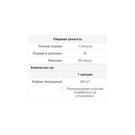 Тонизирующее средство Puritan's Pride Caffeine 200 Mg 8-Hour Sustained Release 60 Caps (862928)