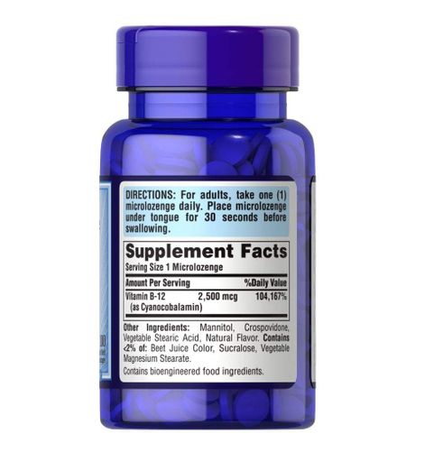 Витамин Б12 Puritan's Pride Vitamin B-12 Sublingual 2500 mcg 100 Microlozenges (862961)