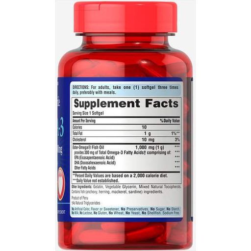 Омега 3 Puritan's Pride Omega-3 Fish Oil 1000 mg 100 Softgels (863031)