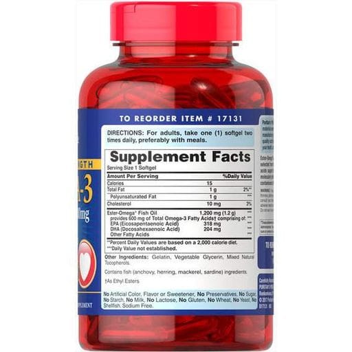 Омега 3 Puritan's Pride Omega-3 Fish Oil 1200 mg 200 Softgels (863034)