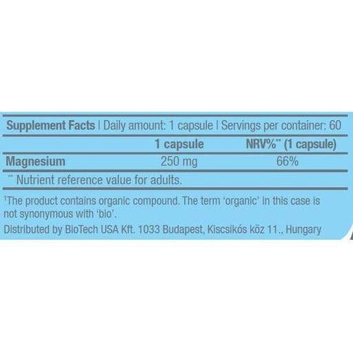 Микроэлемент Магний для спорта BioTechUSA Magnesium+Chelate 60 Caps (863553)