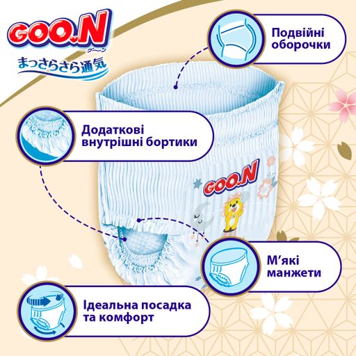 Трусики-подгузники Goo.N Premium Soft унисекс, размер 5 (XL) (для детей 12-17 кг), 36 шт