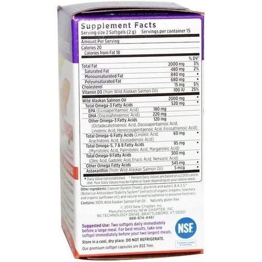 Жир лосося New Chapter Wholemega Extra Virgin Wild Alaskan Salmon Whole ...