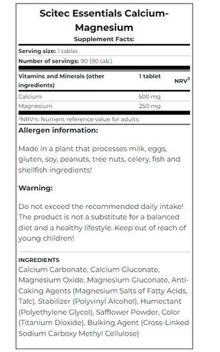 Мультимінерали для спорту Scitec Nutrition Calcium-Magnesium 90 Tabs (864577)