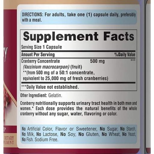 Клюква Puritan's Pride Cranberry Friut Concentrate 25000 mg One per Day 120 Caps (865111)