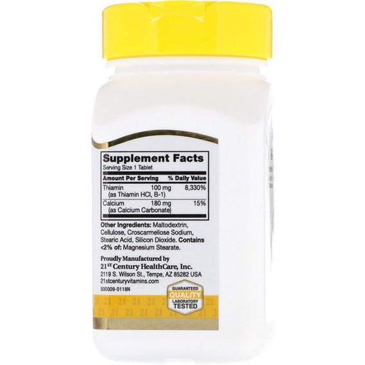 Тіамін 21st Century B-1 100 mg 110 Tabs CEN-21151 (865194)