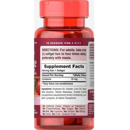 Ликопин Puritan's Pride Lycopene 10 mg 100 Softgels (865769)