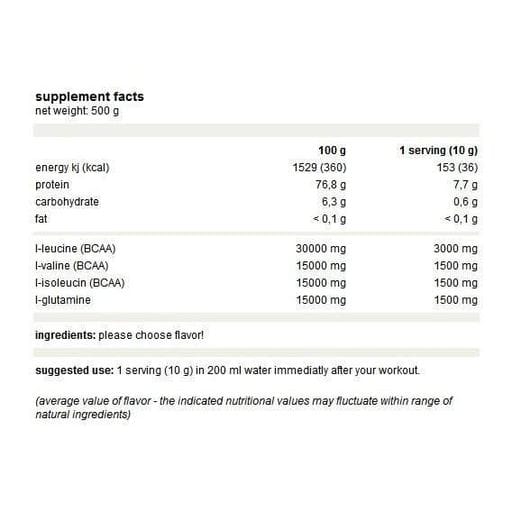 Аминокислота BCAA для спорта Weider Premium BCAA Powder 500 g /50 servings/ Orange (865960)